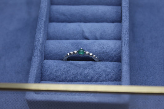 Genuine Pandora May Green Birthstone Ring New Style Beaded