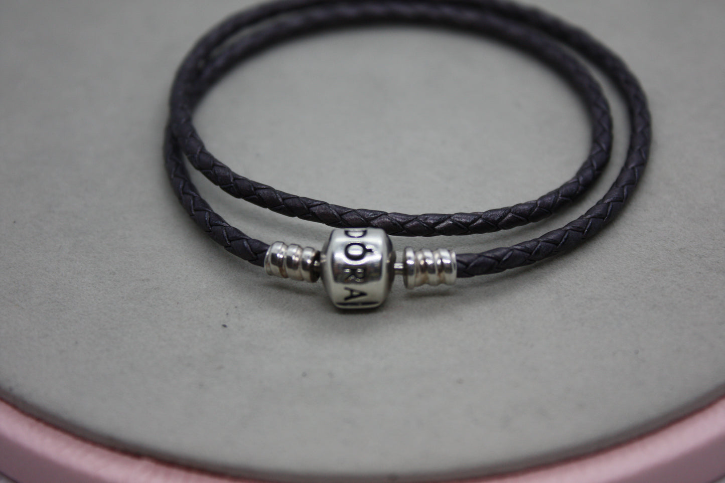 Genuine Pandora Black Leather Bracelet Double Wrap