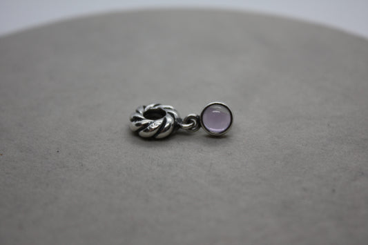 Genuine Pandora Beautiful Amethyst Purple Glass Dangle