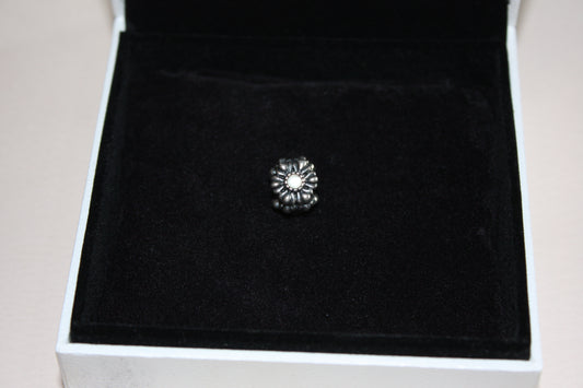 Genuine Pandora Birthday Bloom Milky Grey Stone RARE