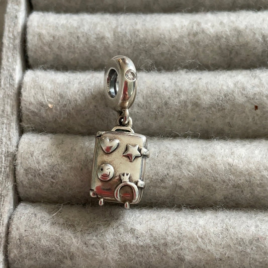 Genuine Pandora Suitcase Dangle Travel Holiday Charm With Openable Lid