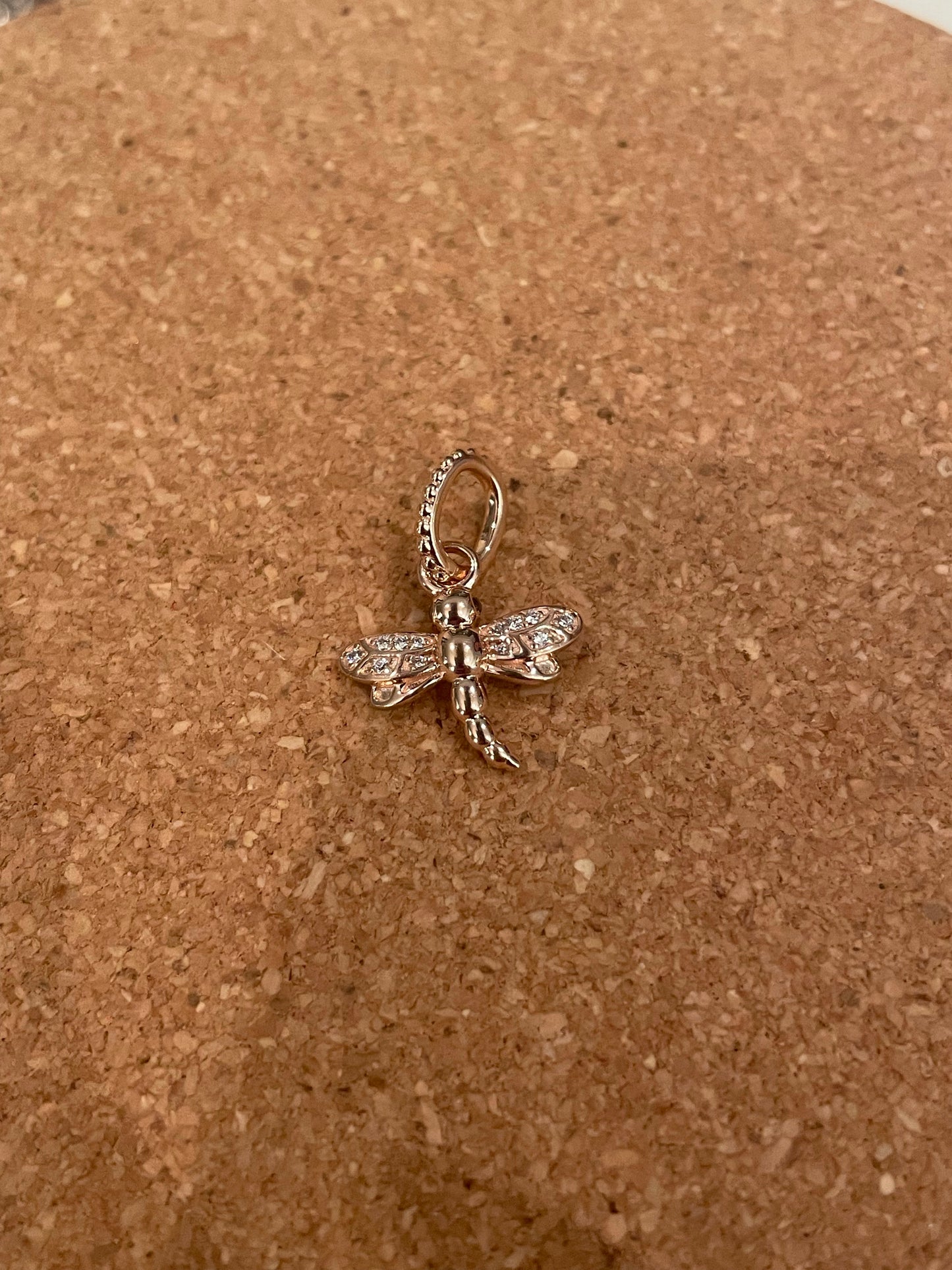 Genuine Pandora Rose gold Dragonfly dangle charm