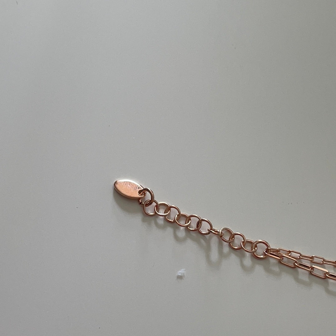 Brand New Rose Gold Hearts Double Strand Adjustable Bracelet