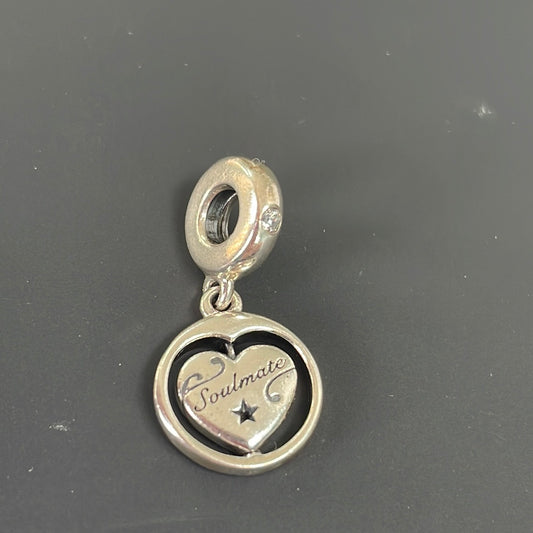 Genuine Pandora Soulmate Always and Forever Spinning Dangle Charm