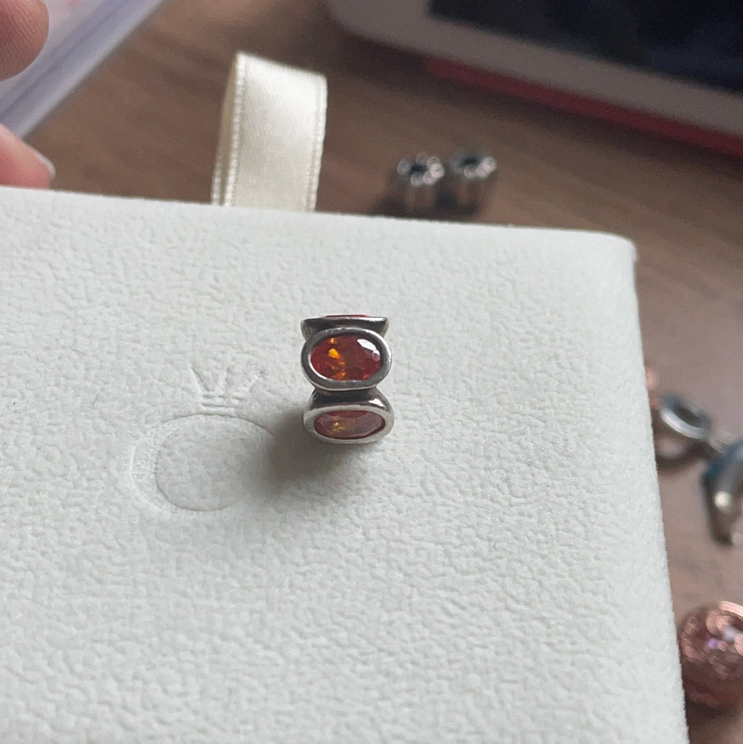 Genuine Pandora Rare Orange Oval Light Charm