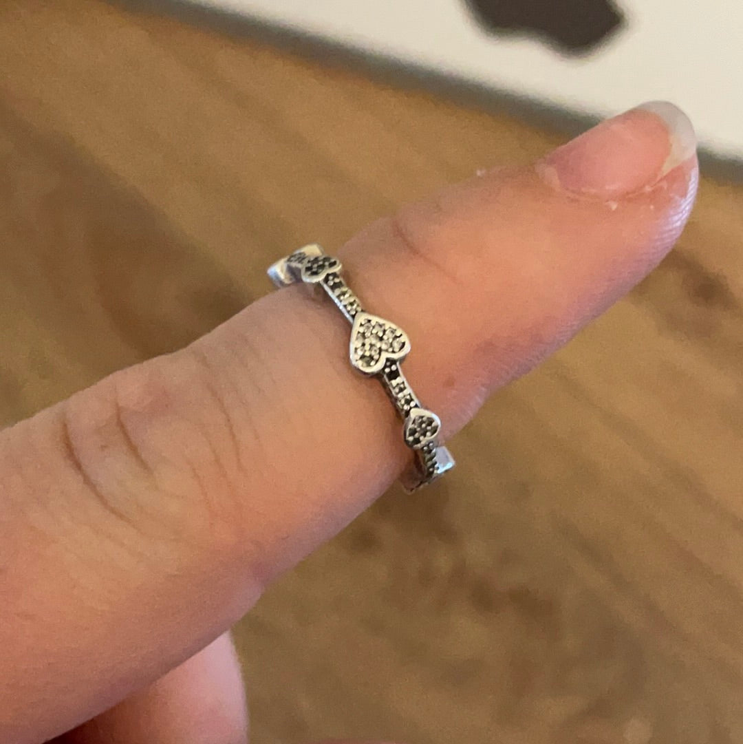 Genuine Pandora Pave Heart Ring Size 50