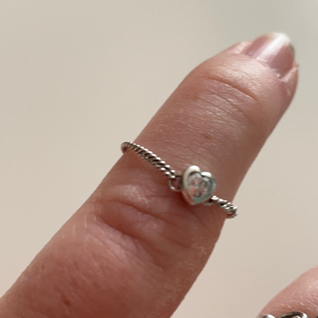 Genuine Pandora Ring Size .. Clear CZ Heat on a Chain Band