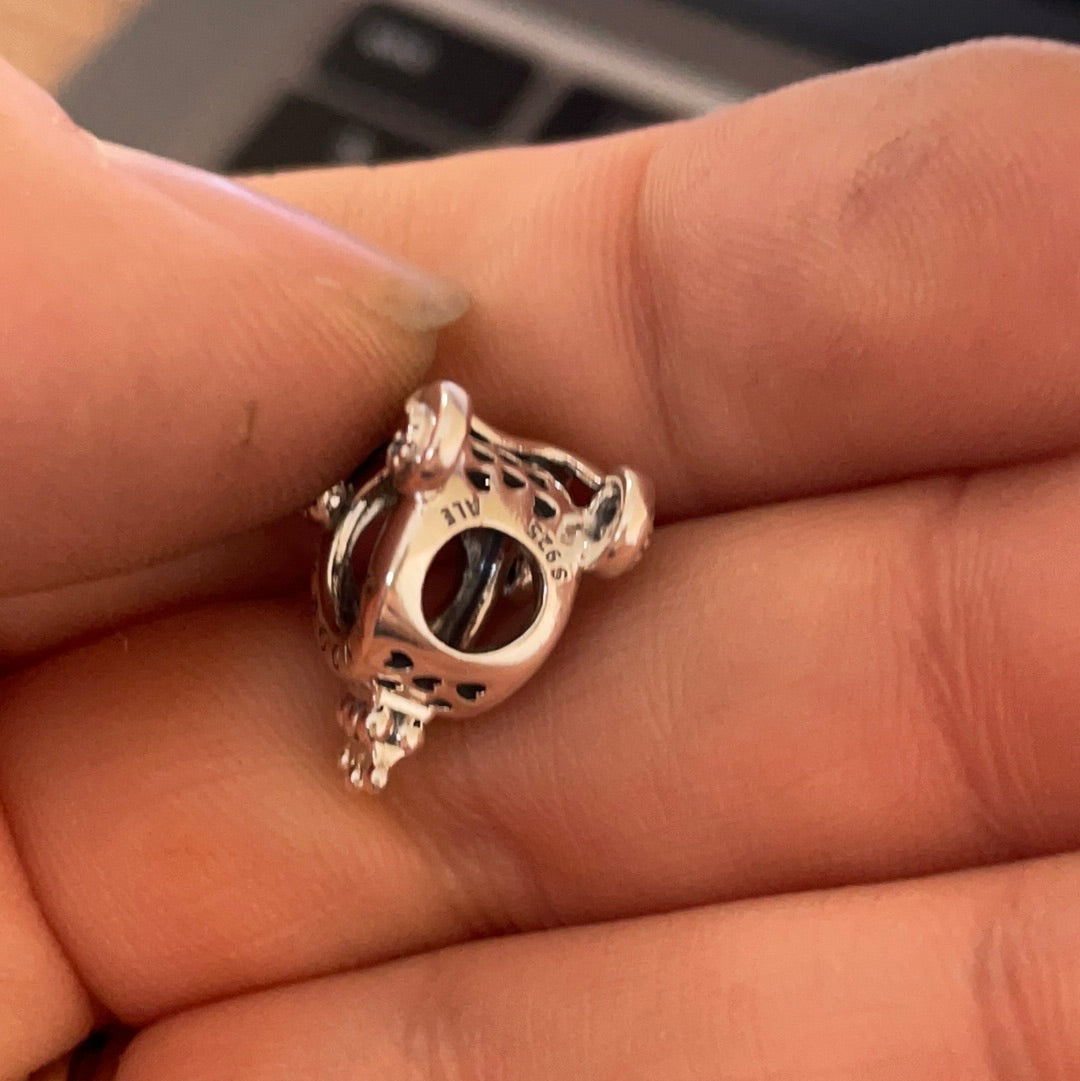 Genuine Pandora Princess Carriage O Charm With Crown