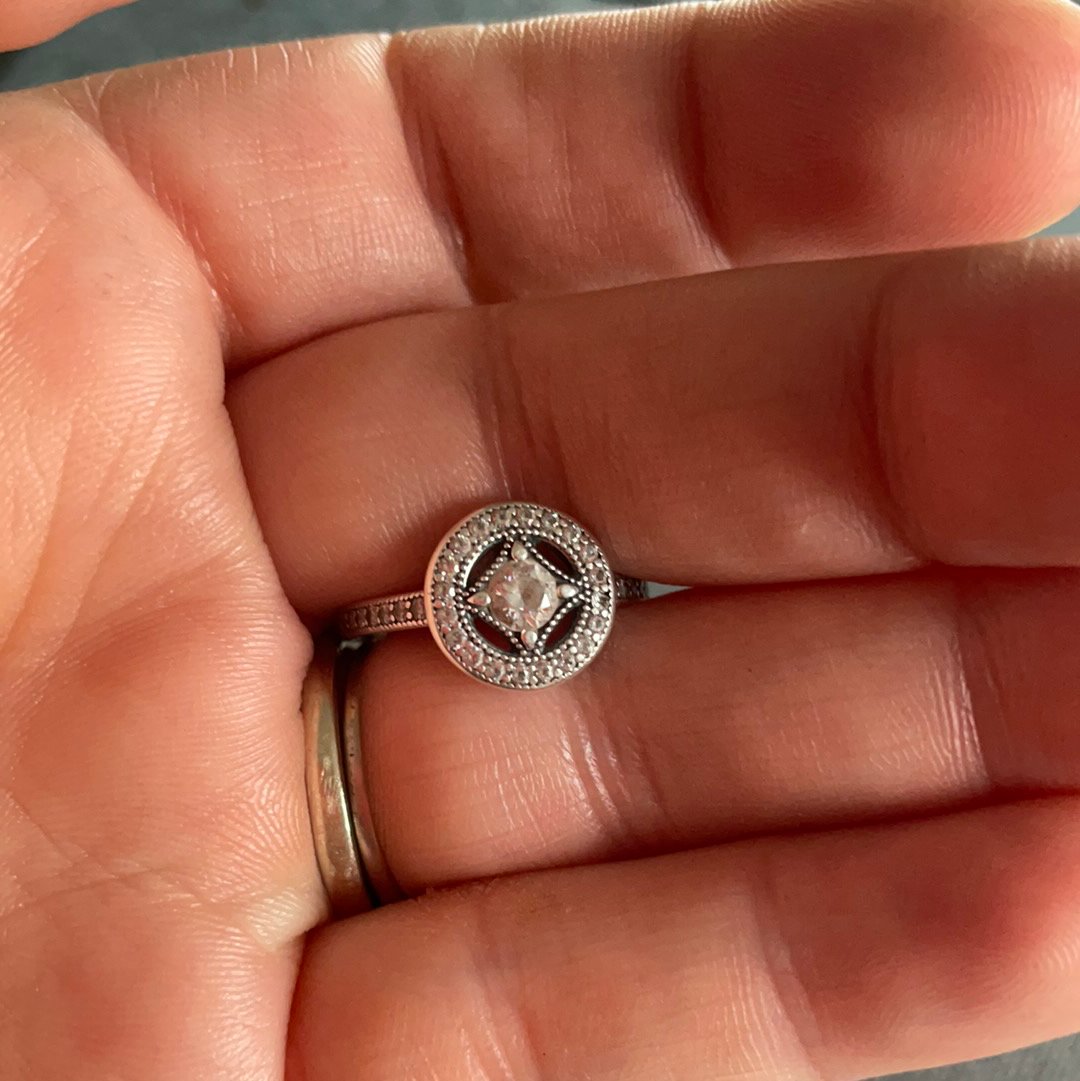 Genuine Pandora Vintage Elegance Clear CZ Pave Ring Sizes