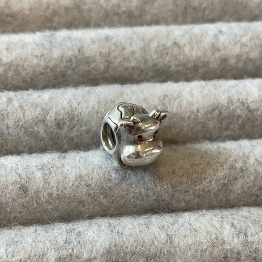 Genuine Pandora Cute Cow Charm Silver Retired