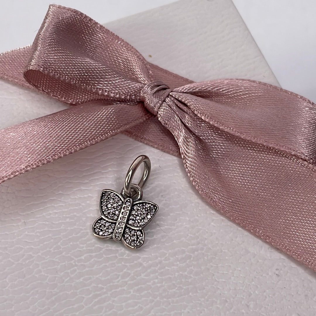 Genuine Pandora Butterfly Pave Glitter Sparkle Charm