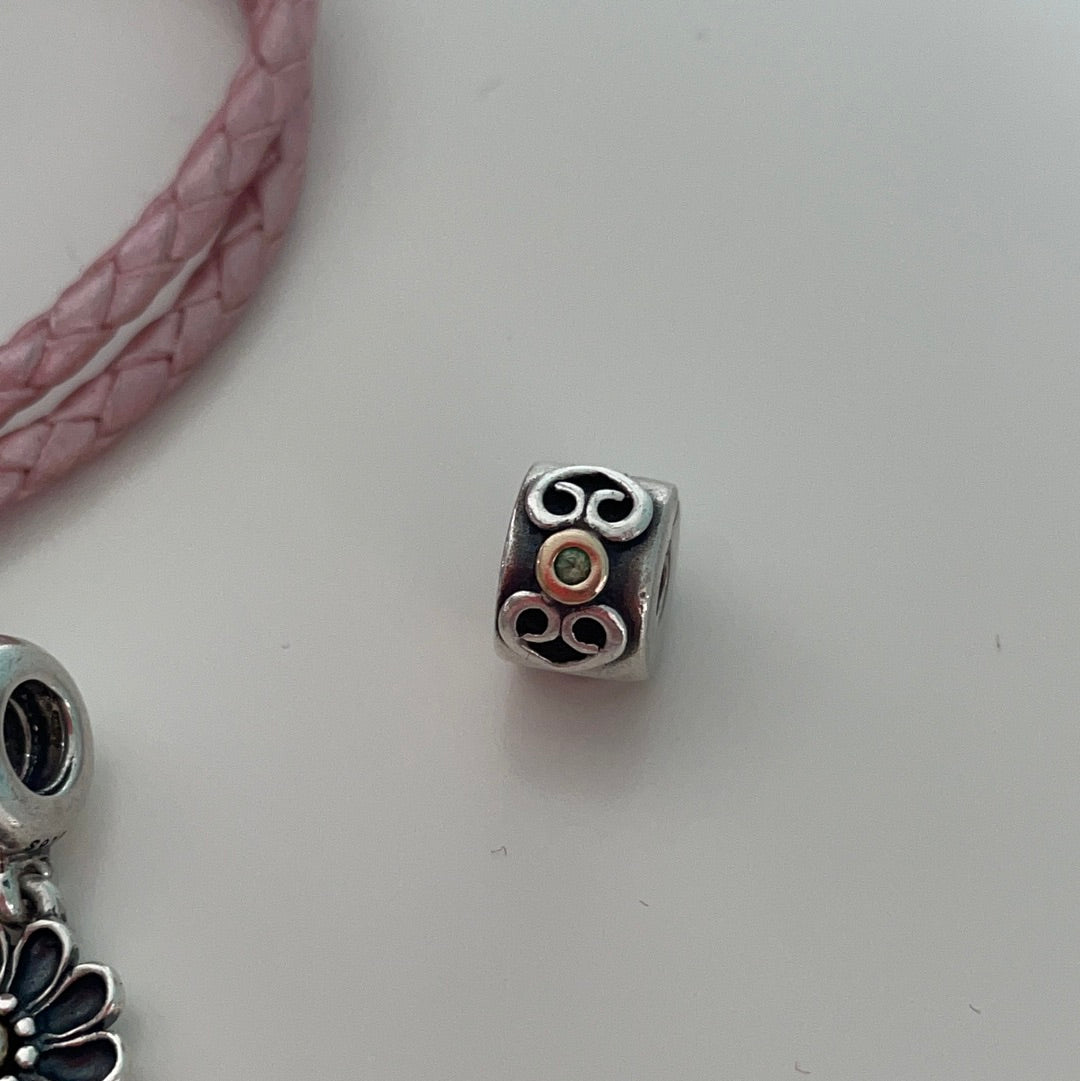 Genuine Pandora Two Tone  Swirl Heart Clip colour Choice