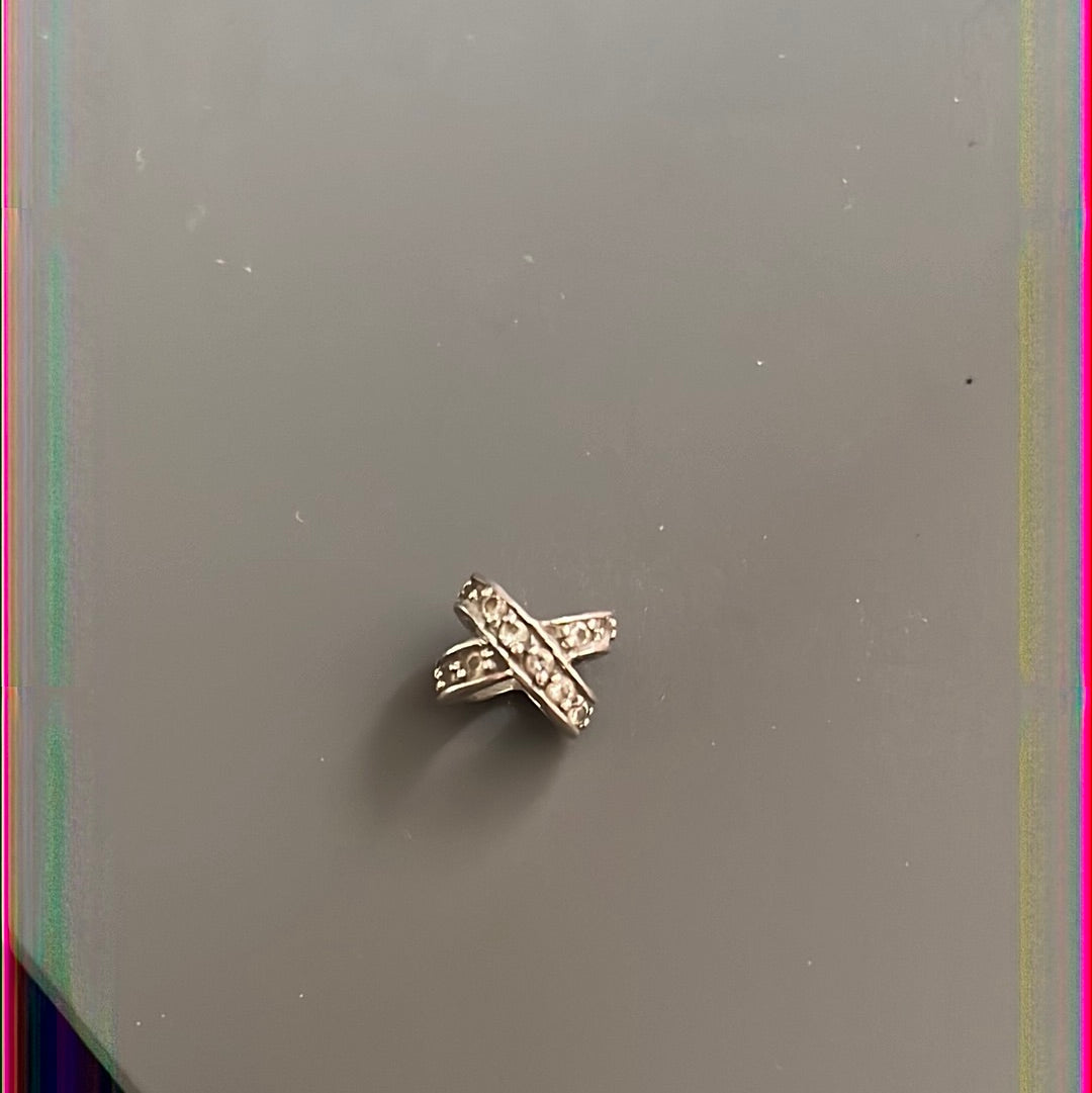 Sterling Silver Pave Cross Spacer