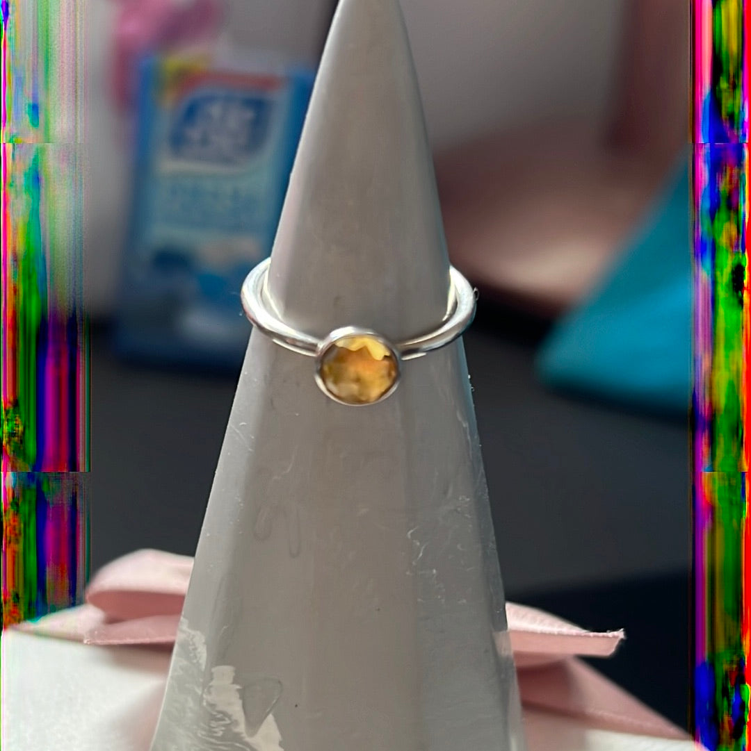 Genuine Pandora Birthstone Yellow / Orange Ring In Size 52