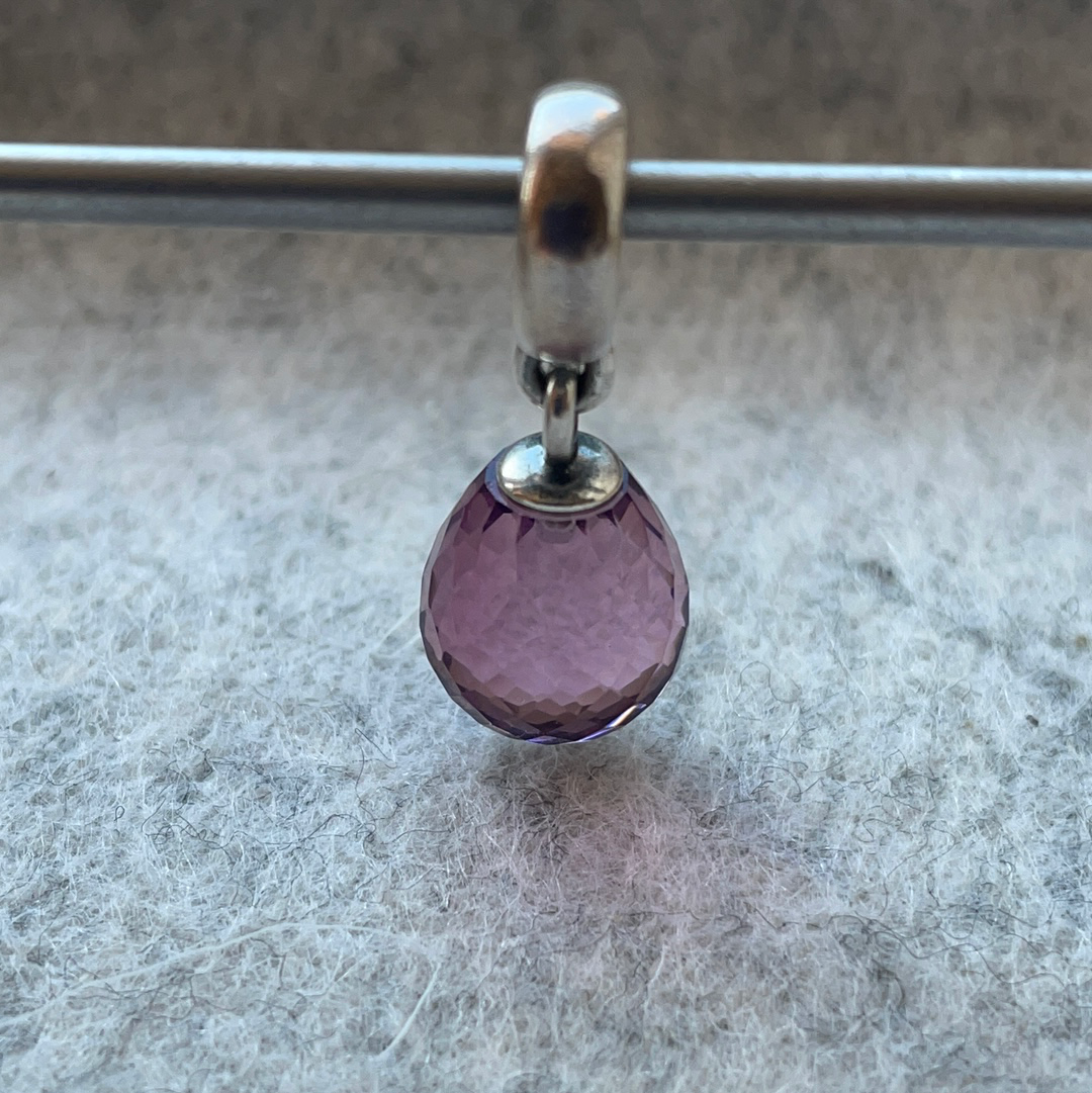 Genuine Pandora Purple Faceted Murano Dangle Charm