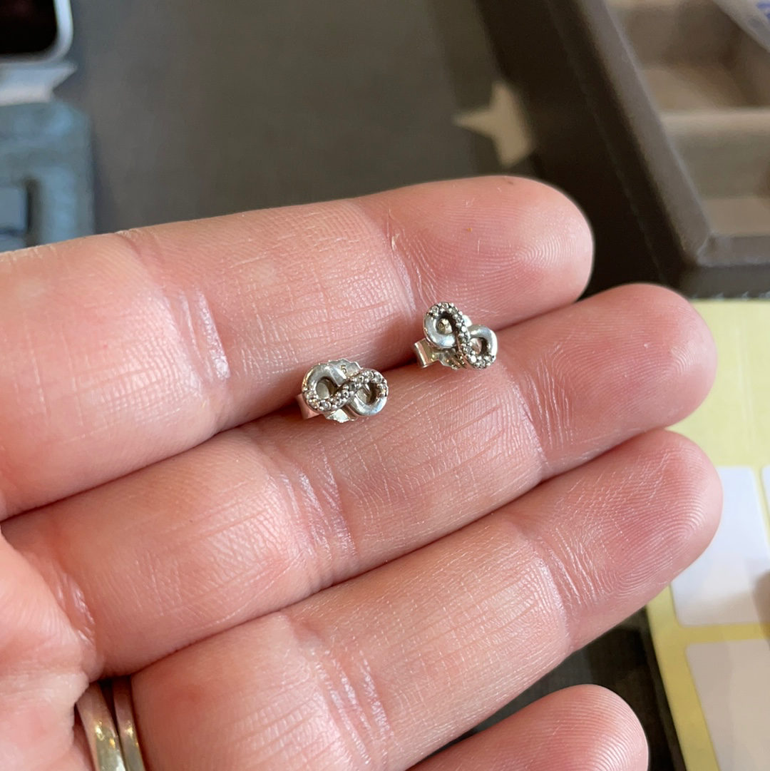 Genuine Pandora Infinity Pave Small Earrings