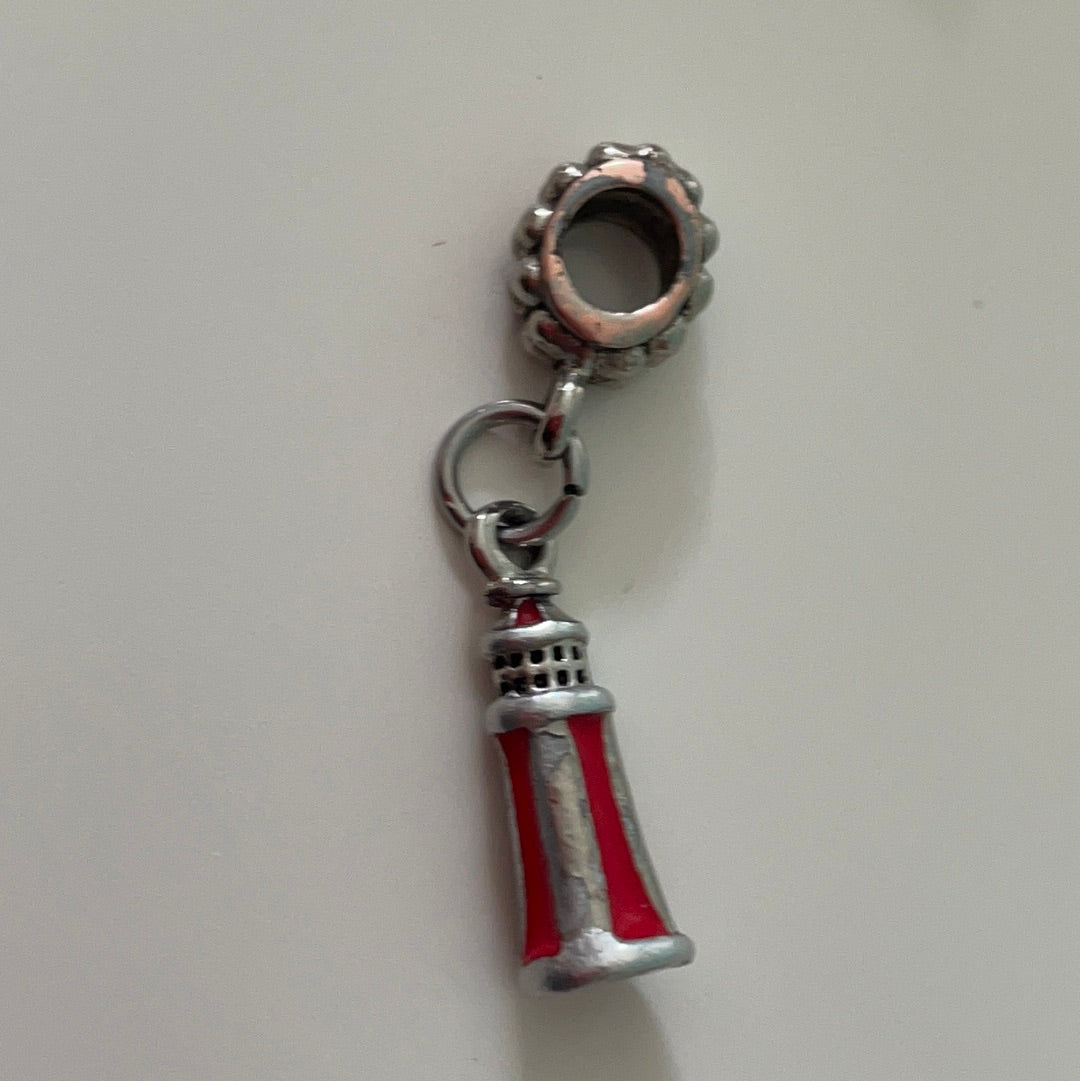 Unbranded Lighthouse Dangle Charm Red and White