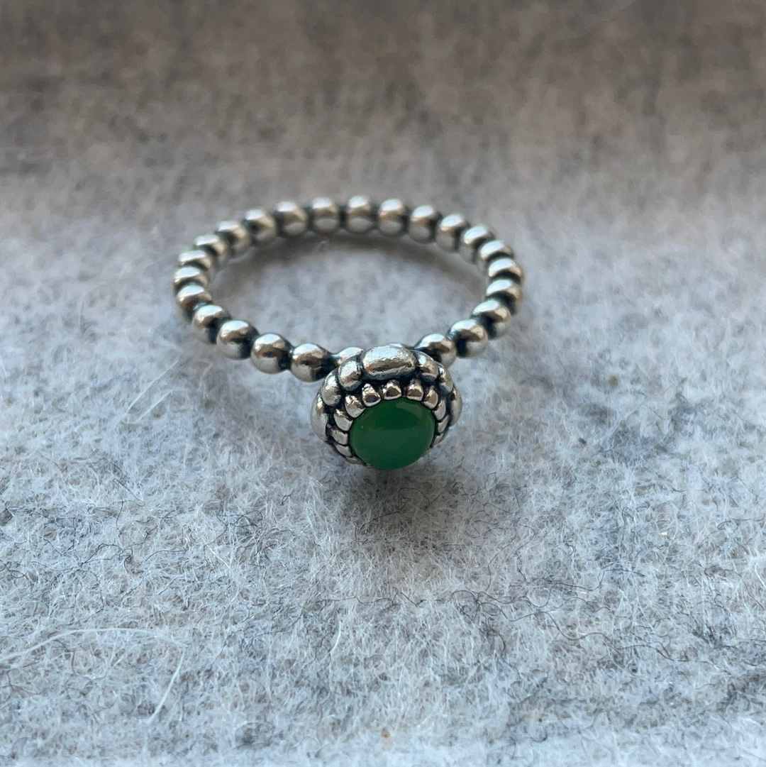 Genuine Pandora Ring Size 48 Green Birth Stone