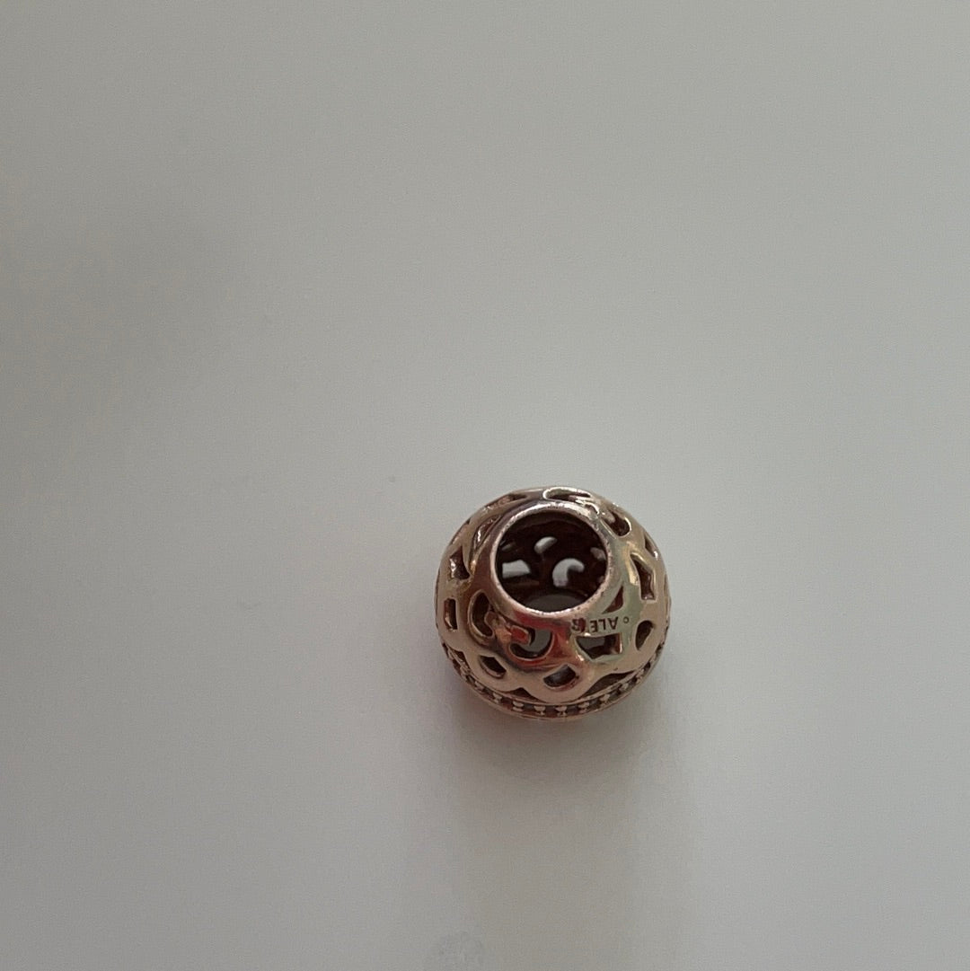 Genuine Pandora Rose Gold Essence Openwork Swirl Charm