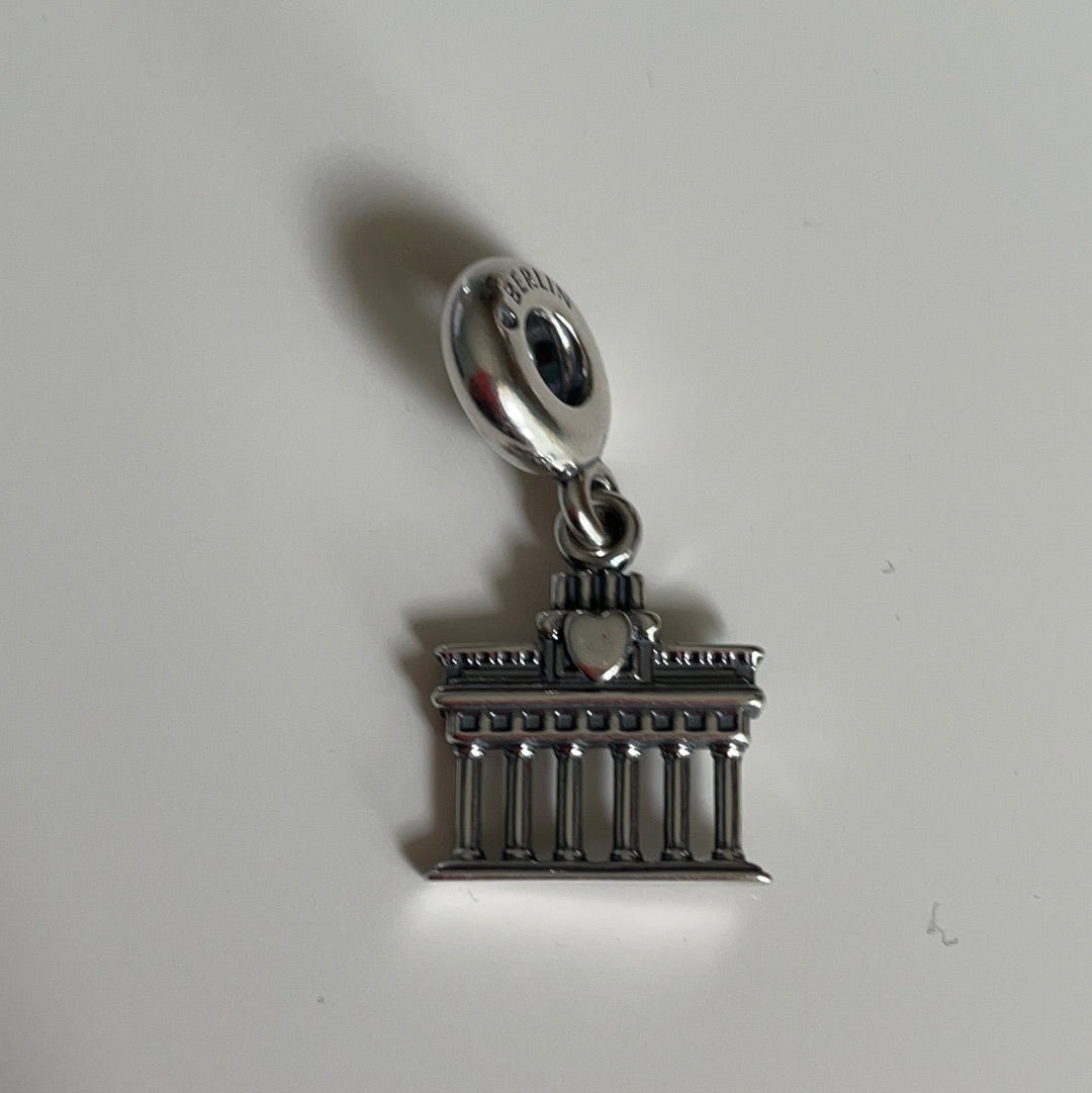 Genuine Pandora Berlin Brandenburg Gate Dangle Germany Heart Travel Charm