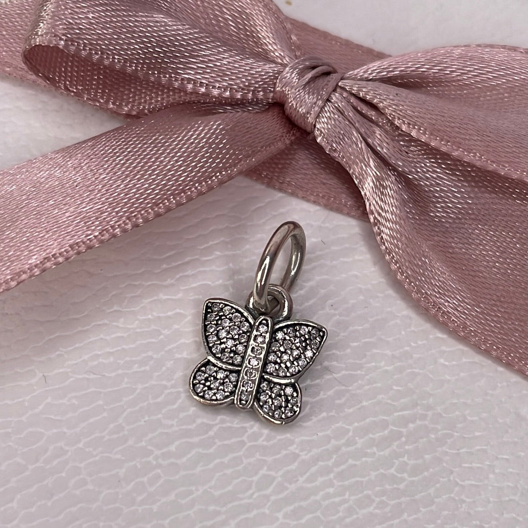 Genuine Pandora Butterfly Pave Glitter Sparkle Charm