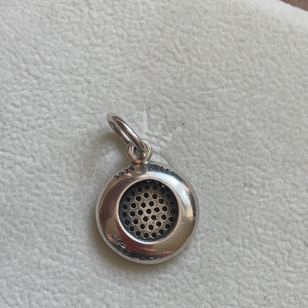 Genuine Pandora Signature Logo Pave Disc Clear Stone Pendant