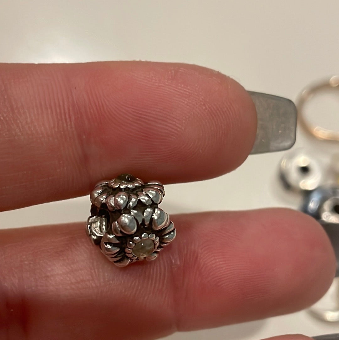 Genuine Pandora Clear April Birthday Bloom Charm