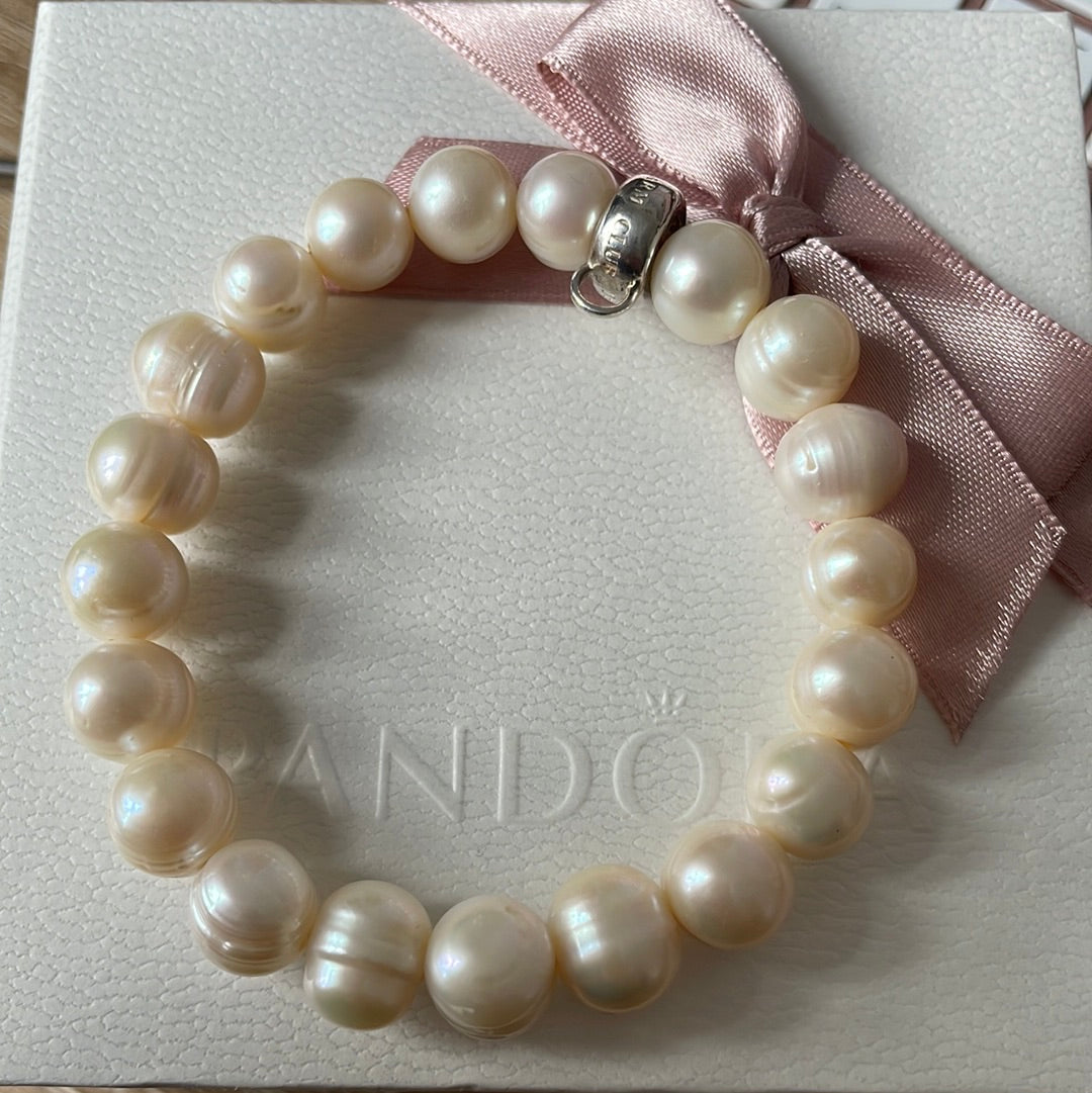 Thomas Sabo Sterling Silver White Pearl Bracelet Small