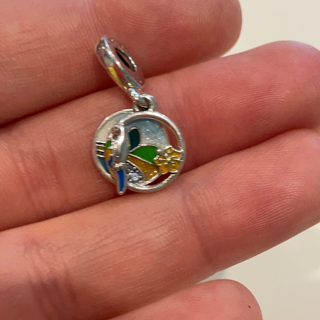 Genuine Pandora I Love Brazil Parrot Paradise Enamel Dangle Disney