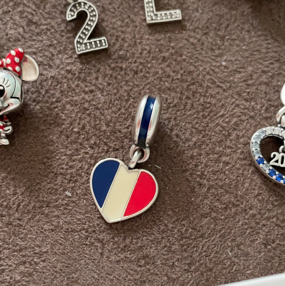 Genuine Pandora French Flag Enamel Travel Dangle Charm France