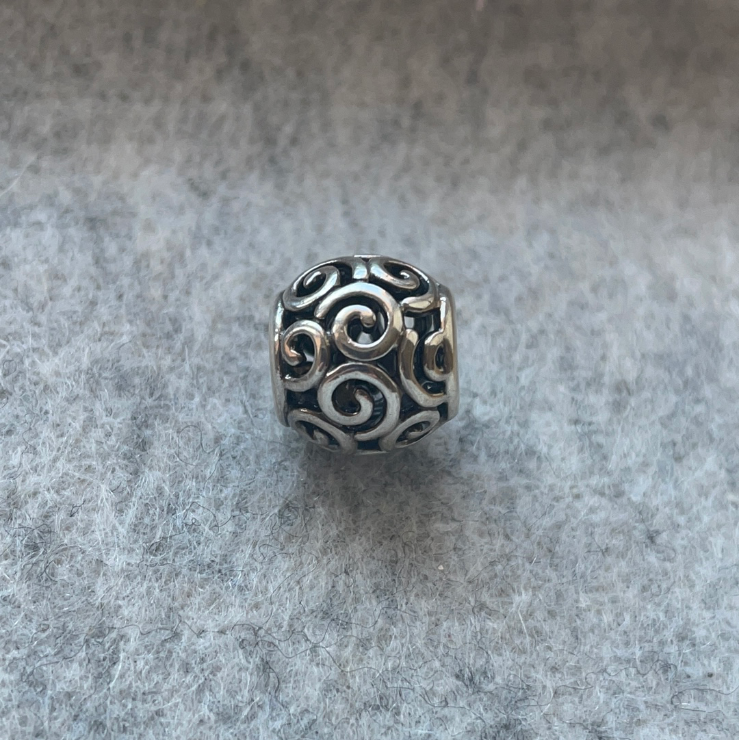 Genuine Pandora Retired Swirl Whirl Openwork Charm