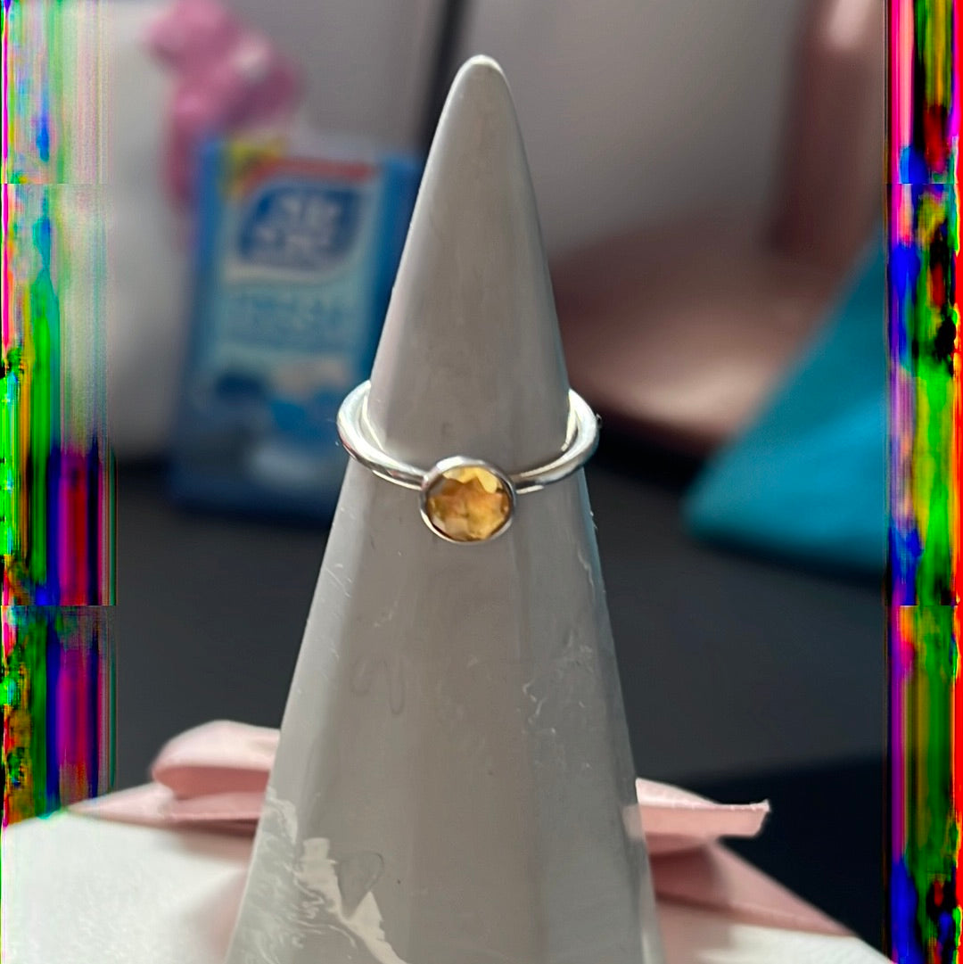 Genuine Pandora Birthstone Yellow / Orange Ring In Size 52