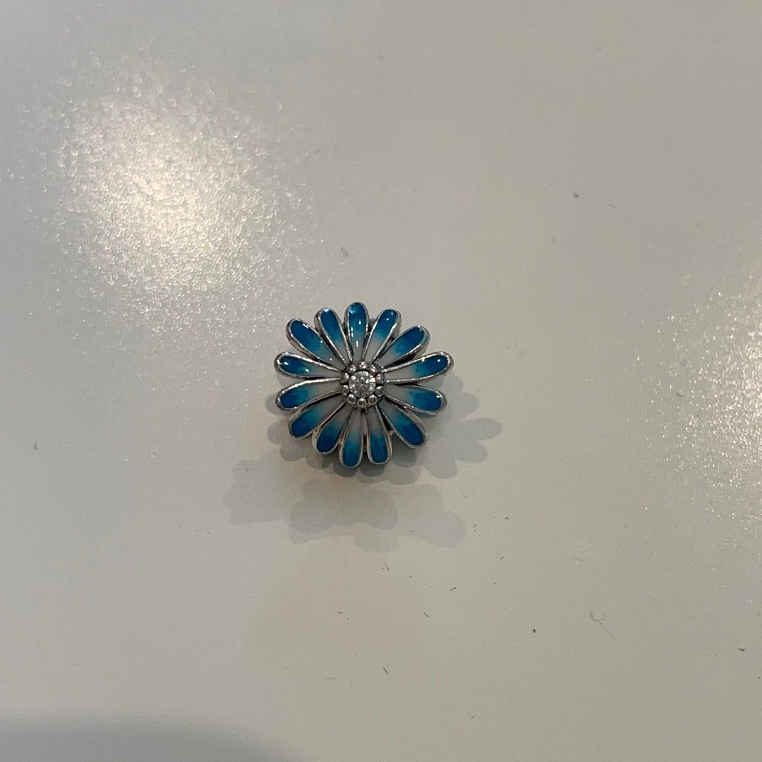 Genuine Pandora Blue Enamel Flower Charm New Style