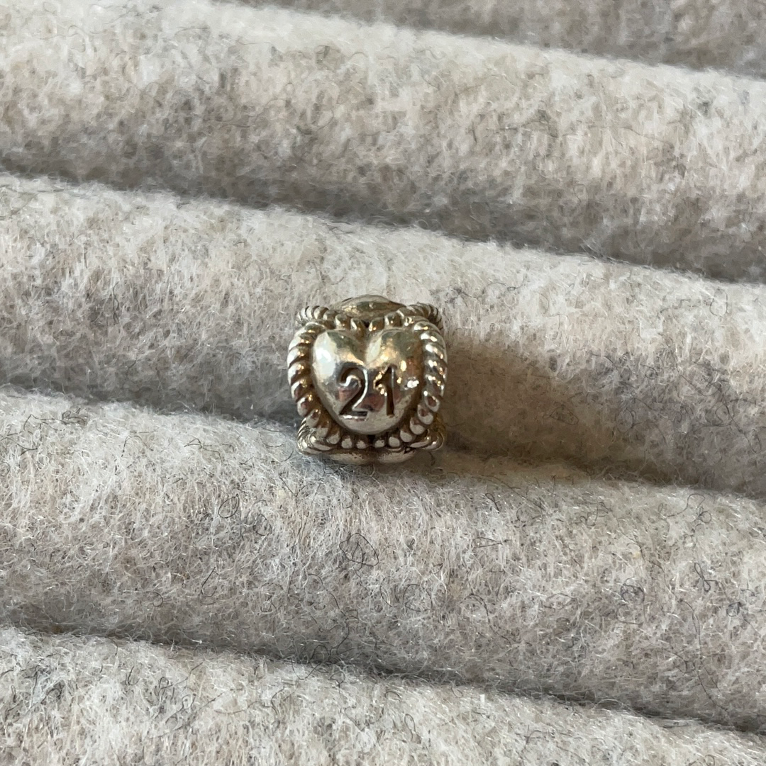 Pandora 21 years of 2025 love charm