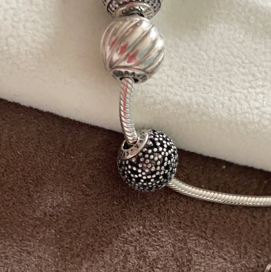 Genuine Pandora Essence Black Wellness Pave Charm