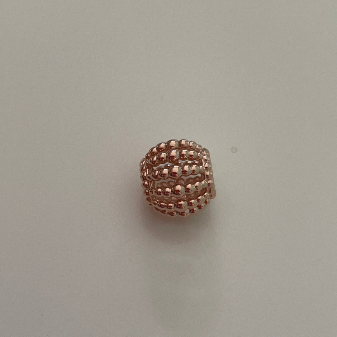 Genuine Pandora Rose Gold Open Work Beaded Line Ball