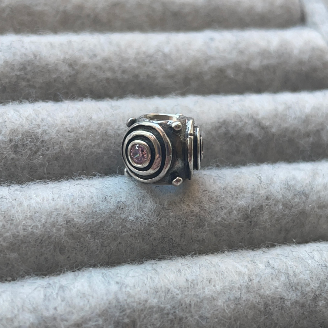 Genuine Pandora Charm With Clear Stone Stone Bullseye