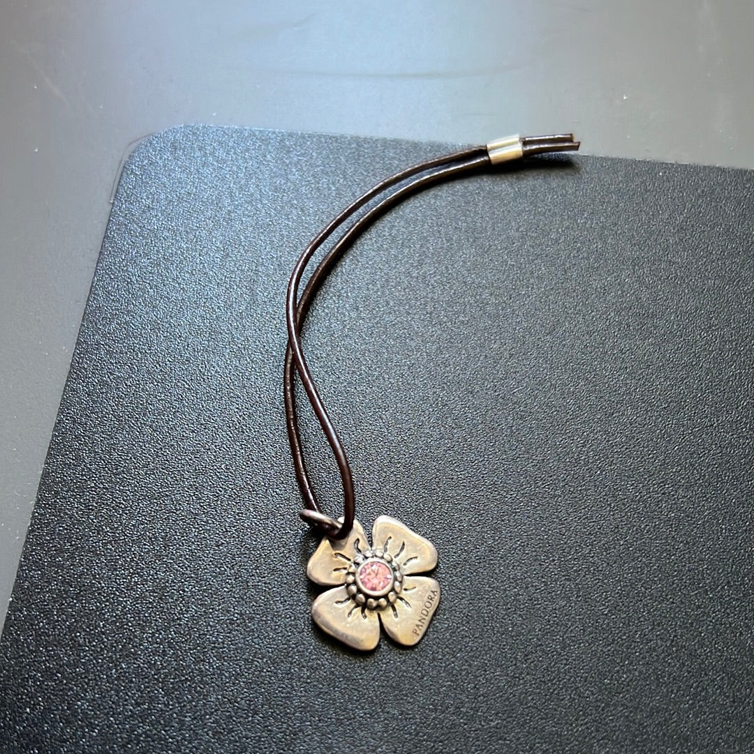 Genuine Pandora Clasp Opener Flower with Pink CZ