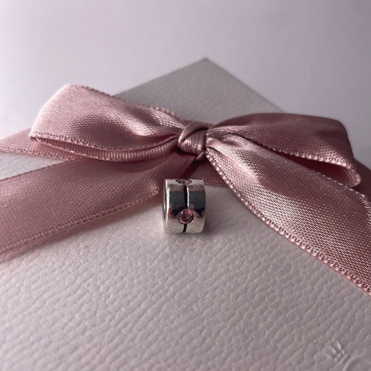 Genuine Pandora Pink/ Clear Cz Retired Charm