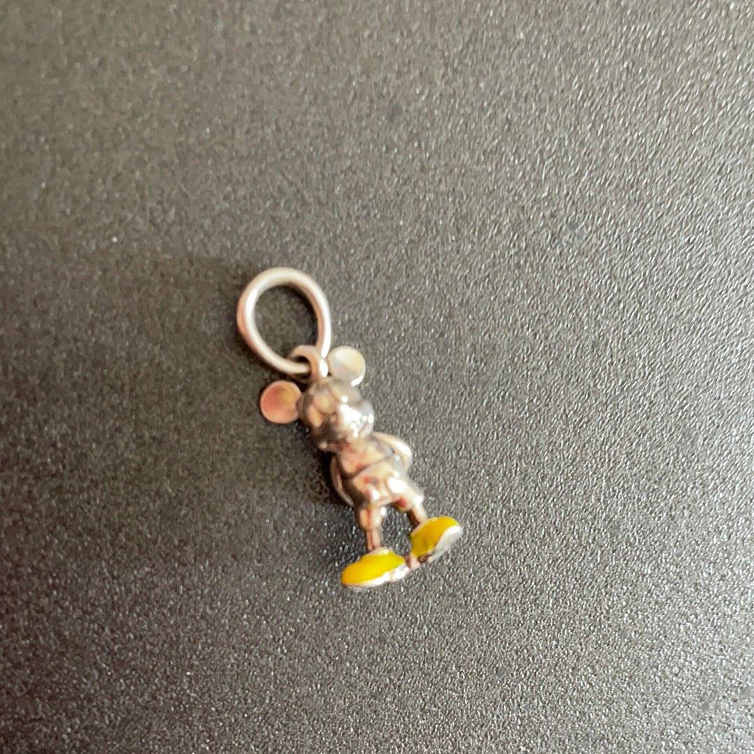 Genuine Pandora Disney Mickey Mouse Yellow Enamel Feet Dangle Pendant Charm