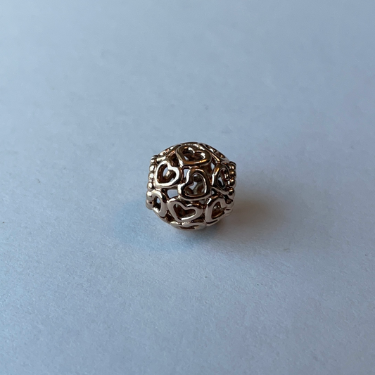 Genuine Pandora Rose Gold Openwork Heart Charm