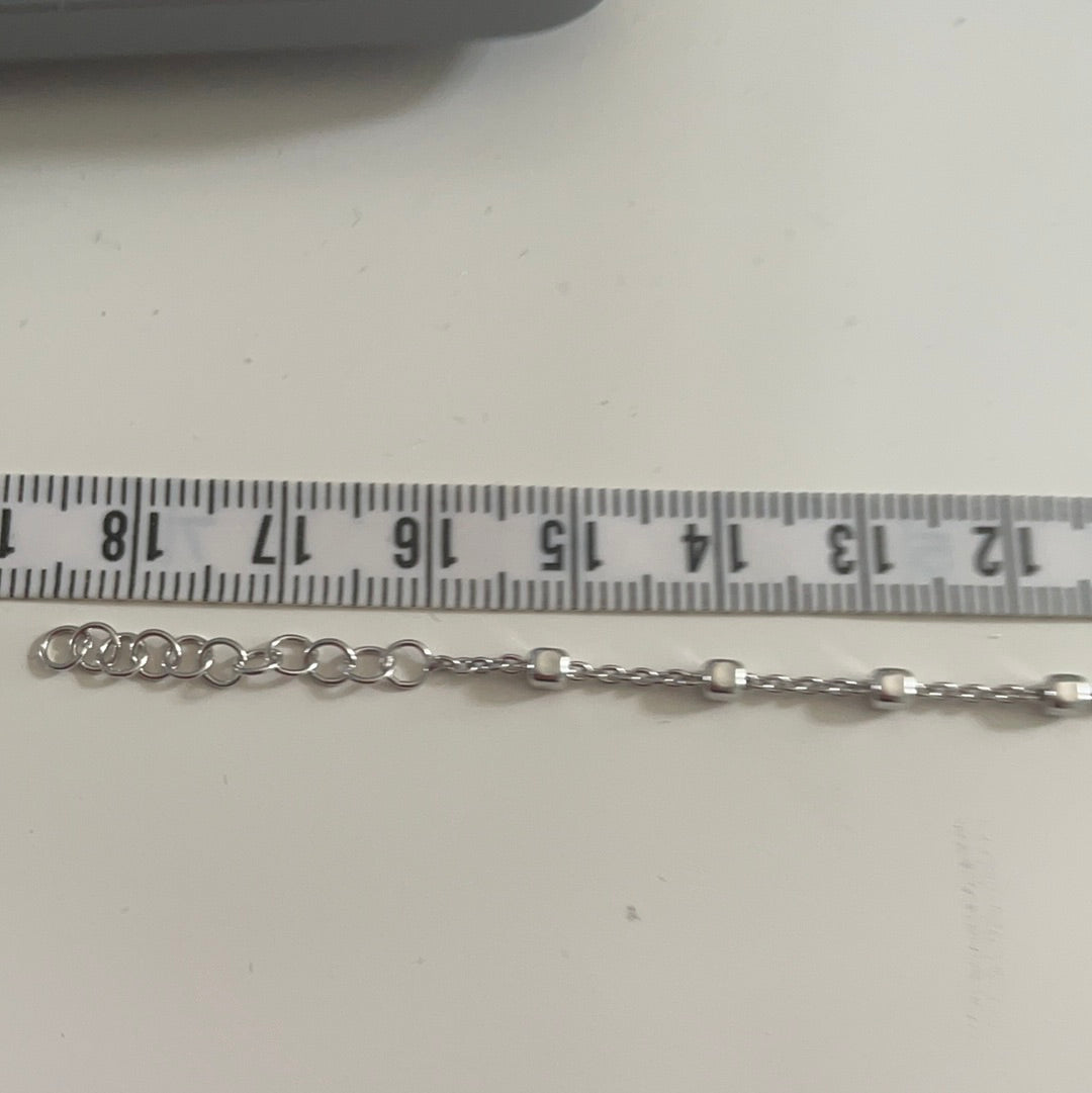 Brand New Sterling Silver Star Beaded Strand Bracelet BEAUTIFUL Size 18.5cm