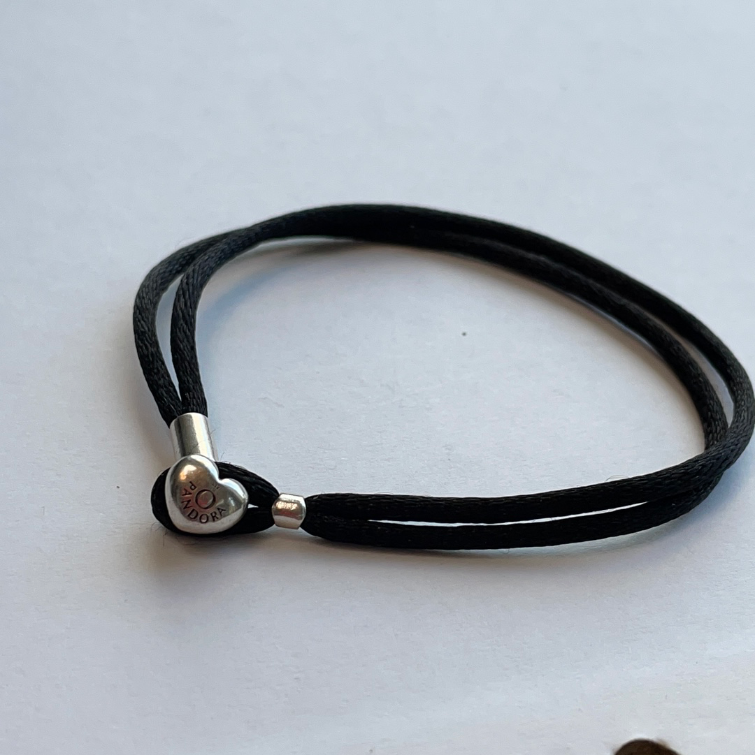 Genuine Pandora BLACK String Bracelet 18cm