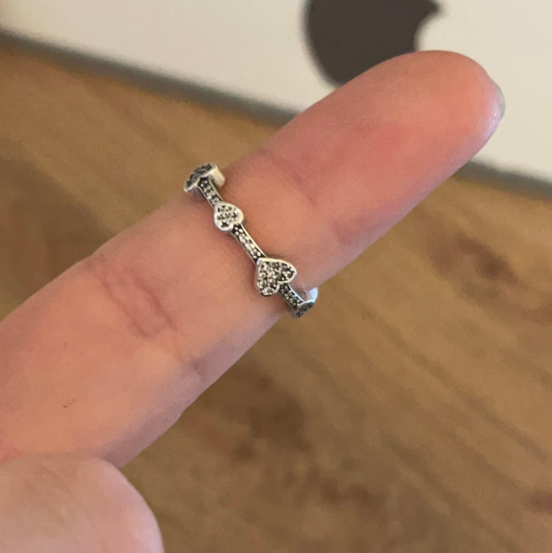 Genuine Pandora Pave Heart Ring Size 50