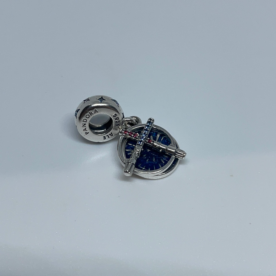 Genuine Pandora Brand New Light Sabre Fighting Blue Enamel May The Force Be With You