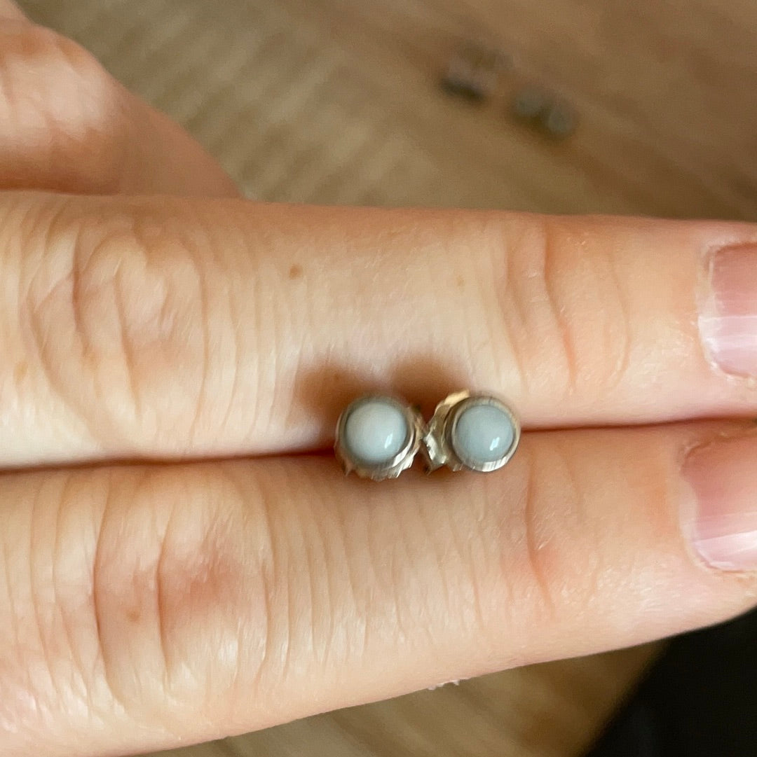 Genuine Pandora RARE Moonstone Stone Earrings Studs