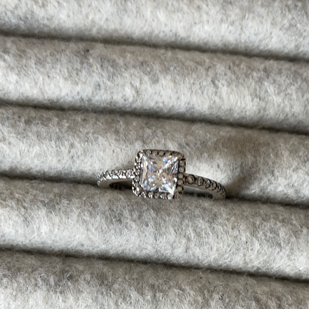 Genuine Pandora Square CZ Pave Ring Size ROSE GOLD OR SILVER