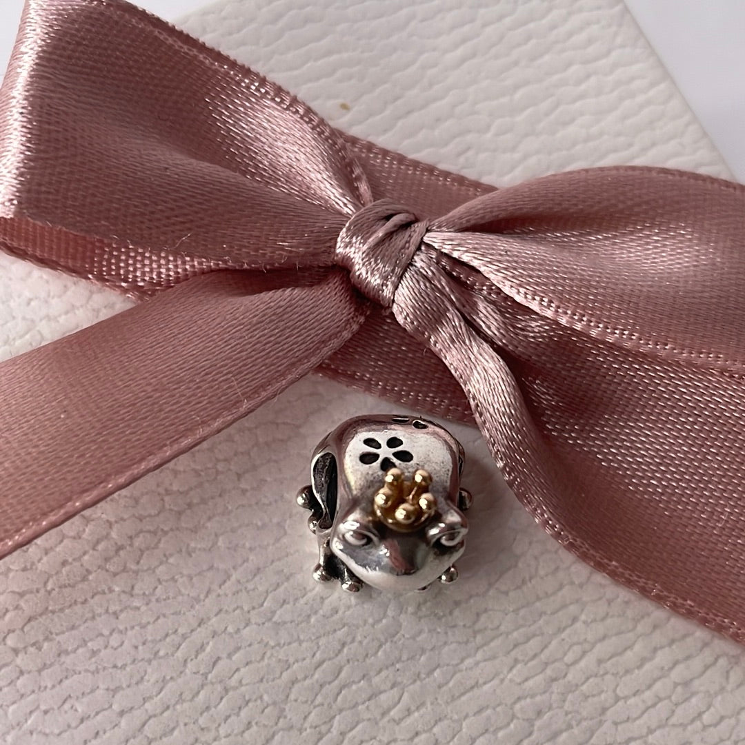Genuine Pandora Two Tone Frog Prince Charm with 14K Gold Crown