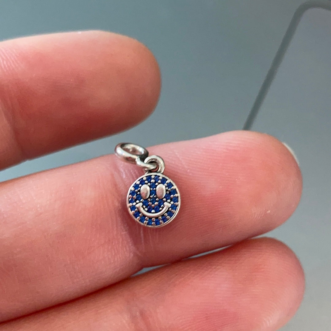 Genuine Pandora Me Blue Pave Smiley Face Emoji Charm