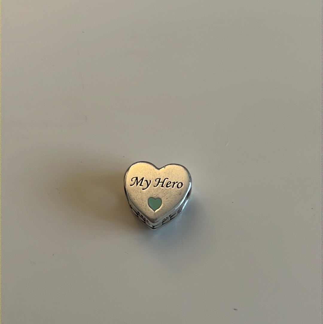 Genuine Pandora My Hero Enamel Heart Charm